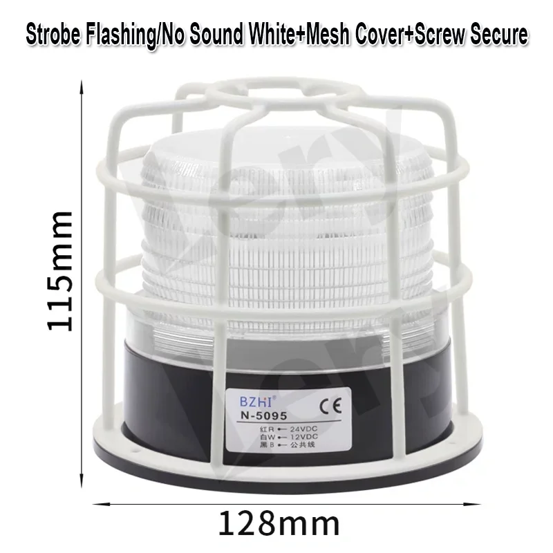 Warning Light N-5095 There Sound Red White Blue LED 12V-24V Constant On Alarm LightIron Cover Emergency Lamp Rolling Car Truck
