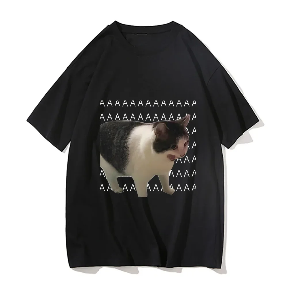 Divertente Meme triste pianto gatto stampato donna uomo Casual T-shirt estate Harajuku magliette moda Casual Tees vestiti manica corta