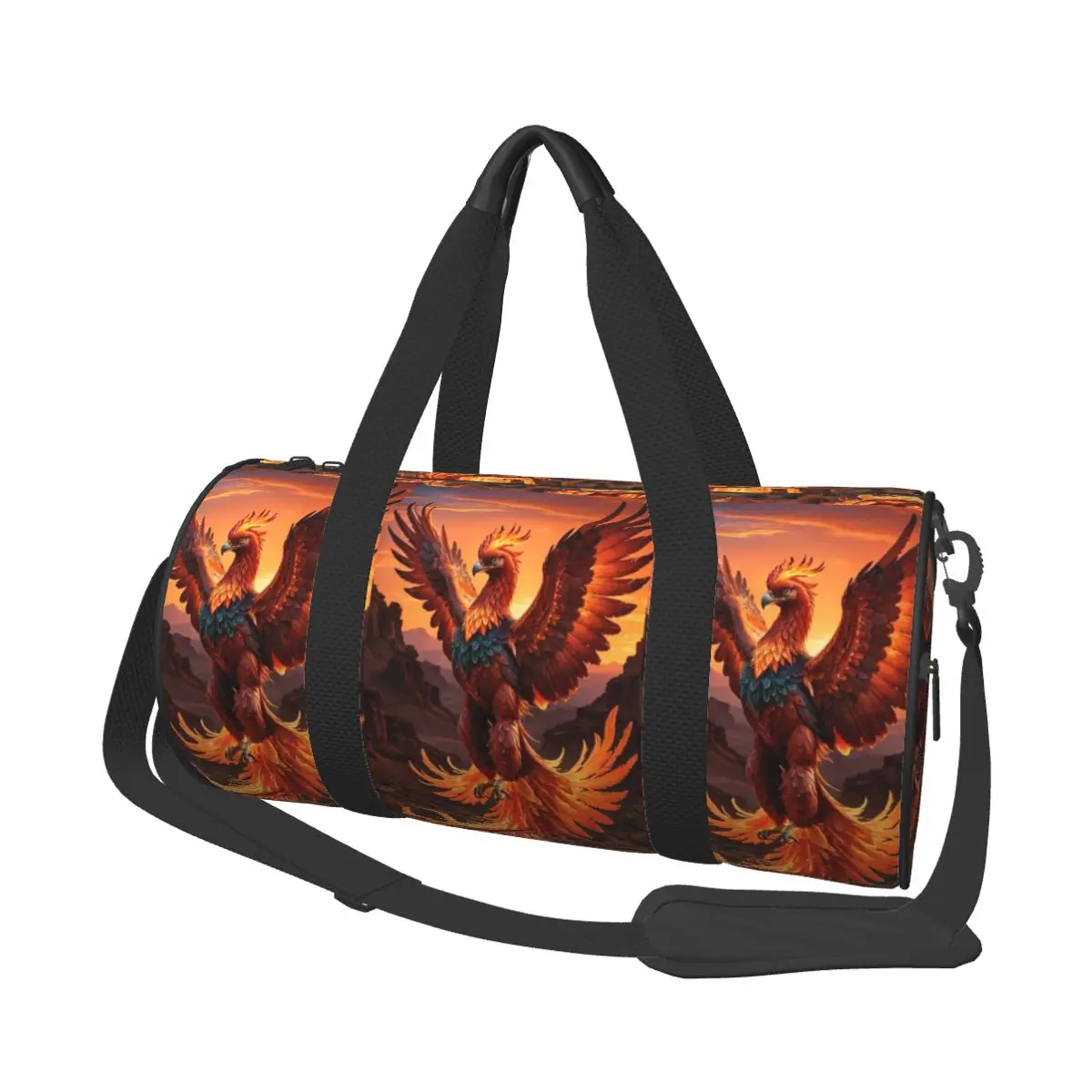 

Phoenix Mythical Bird With Fiery Wings Large Duffle Gym Bag Waterproof Duffle Travel Bags Handbags Fitness bag