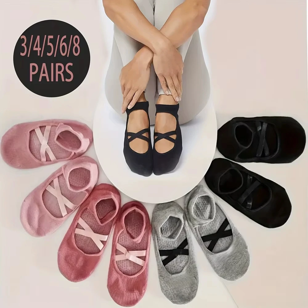 

Женские нескользящие носки для йоги со спортивной ручкой, идеальный подарок для бега, тренажерного зала, пилатеса, балета и упражнений на полу.