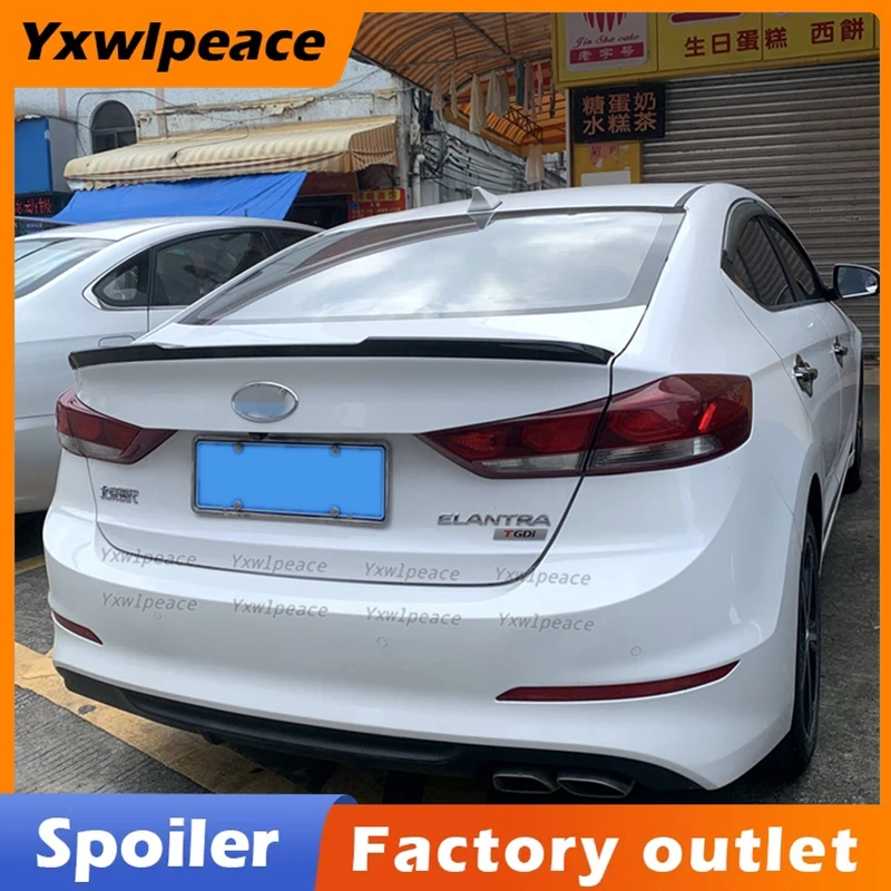 

For Hyundai Elantra Trunk Spoiler 2016 2017 2018 High Quality ABS Plastic Unpainted Color Rear Trunk Lip Wing Car Styling