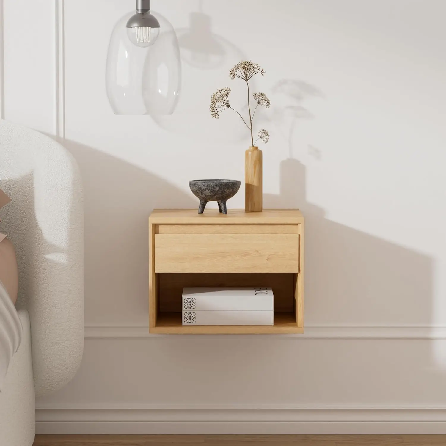 منضدة حديثة لمحطة شحن مع 3 أدراج، وطاولة بجانب السرير مع قاعدة تخزين، وطاولة نهاية أنيقة لغرفة النوم #6