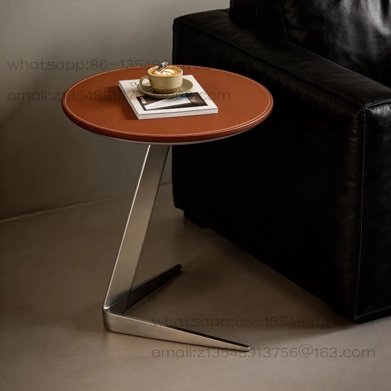 Minimalist round sofa edge corner few light luxury high-end small coffee table simple modern creativity