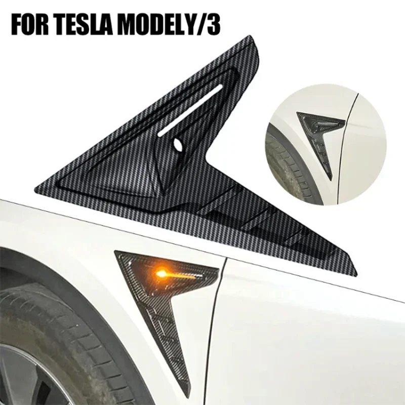 Für Tesla Modell 3Y Auto Seite Kamera Abdeckung Donner Kotflügel Flanken Flügel Klinge Panel Spoiler Abdeckungen Schutzhülle Änderung