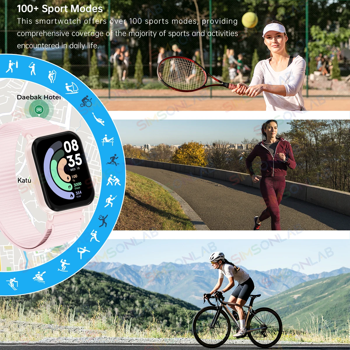 2025 Новые Смарт-часы 10 м Водонепроницаемые 1,83-дюймовые HD-экраны Bluetooth-вызовы 100 спортивных режимов SmartWatch для мужчин и женщин Дети