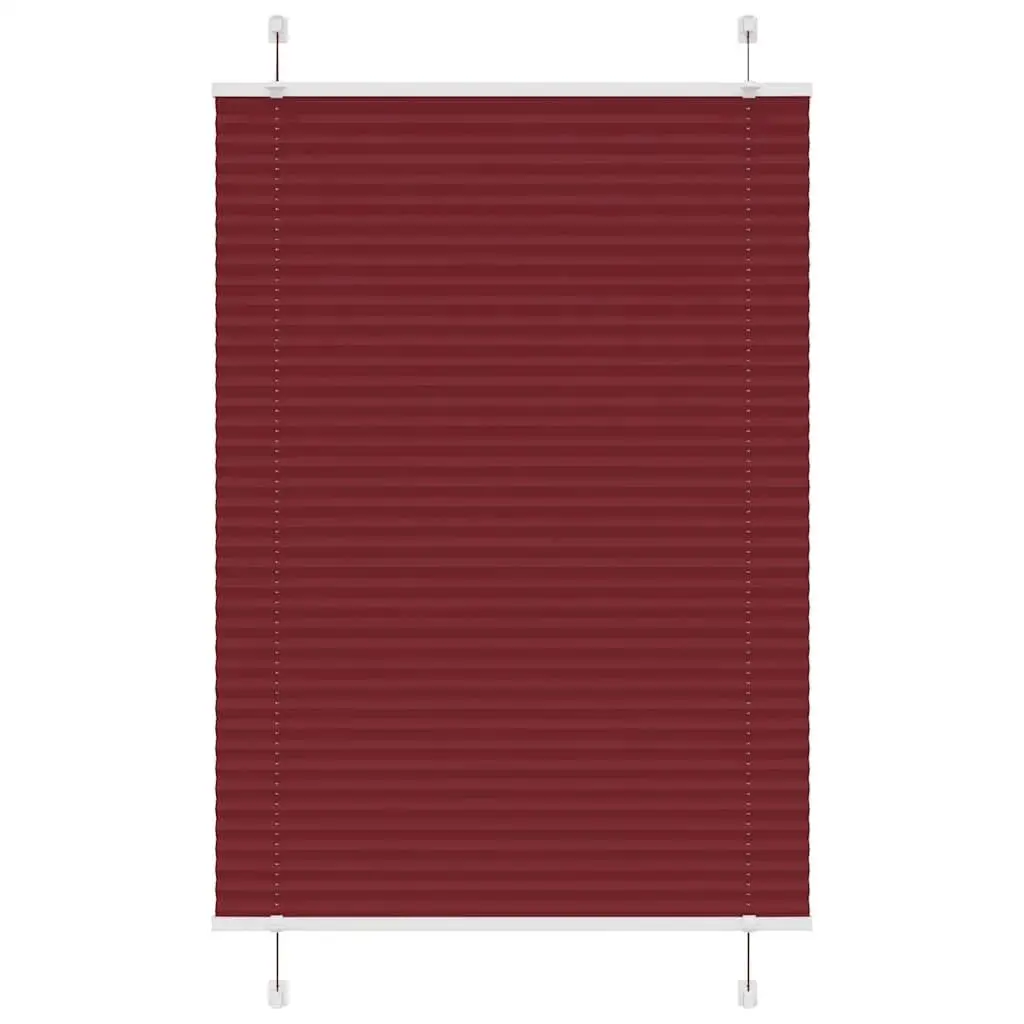 100x150cm Bordeaux Red Pleated Blinds - Durable Polyester Fabric, 99.4cm Width