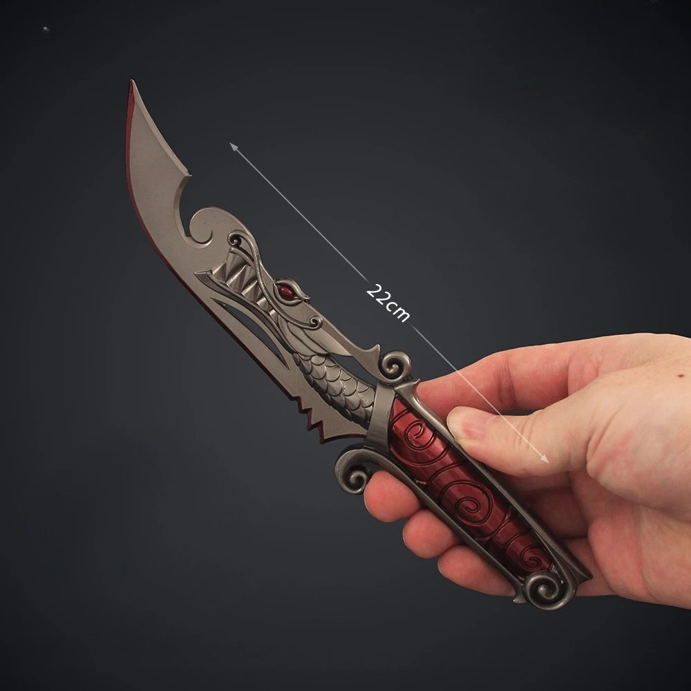 Nowy 22cm Valorant Gadżet do Gry Broń Metalowy Model Ostrza Smoka i Rekwizyty Dekoracja na Biurko Ozdoby Prezent Urodzinowy Zabawka