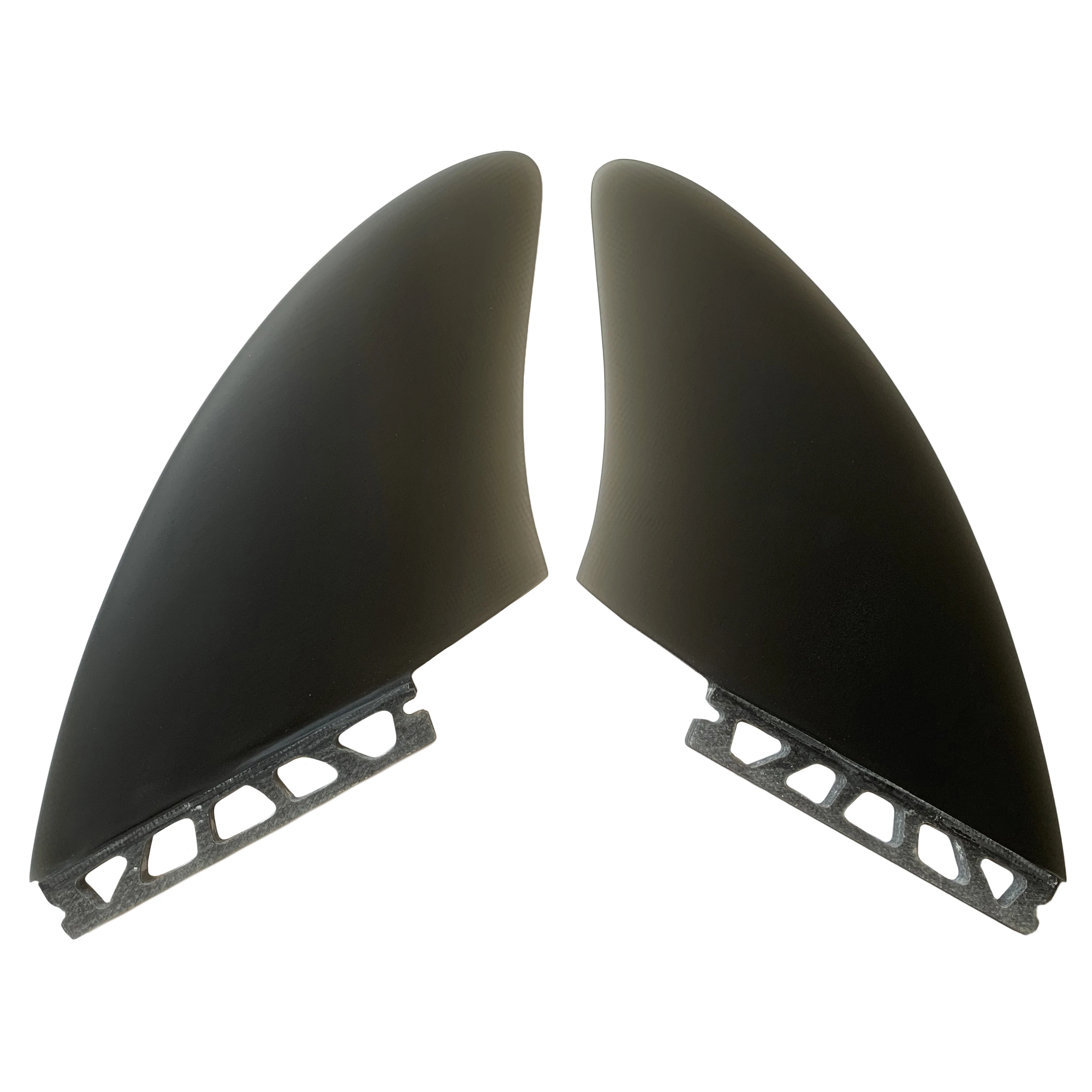 RISECE FCS Clear Black Fiberglass Surfboard Fin GFK Keel Surfboard Quilhas Twin Fins Fiberglass Keel Fin 2PCS Twin Set