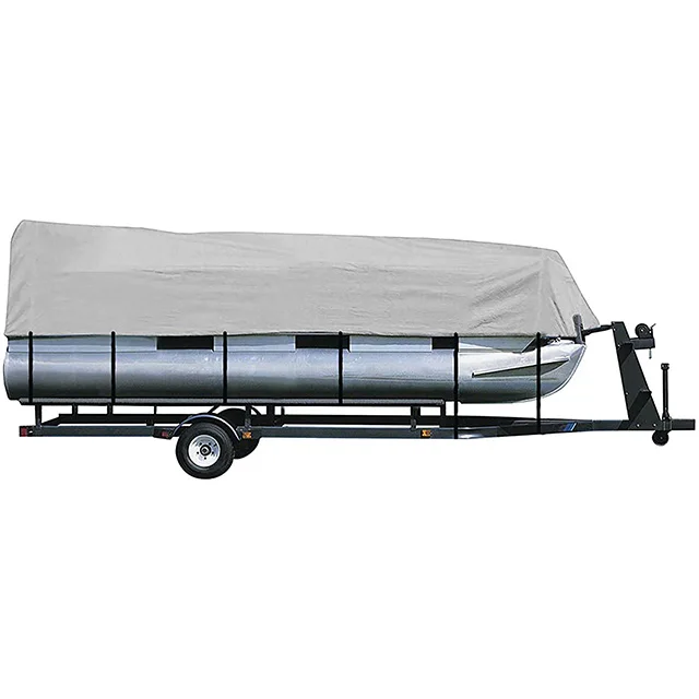 420D Waterproof Oxford Fabric Custom Size Boat Cover All-Weather Protection Fit For Fishing Pontoon Boats