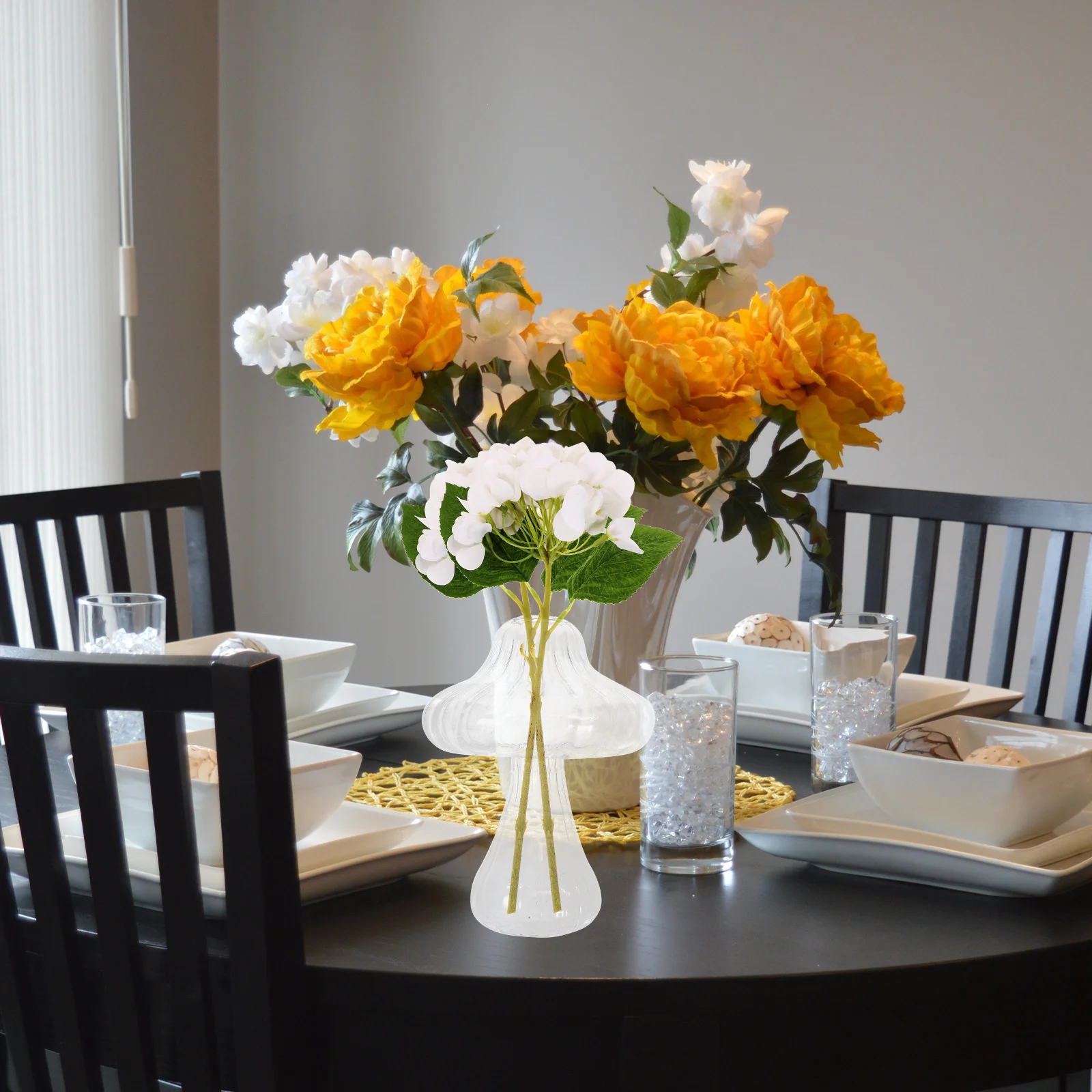 

Mushroom Glass Vase Hydroponic Plant Holder Creative Desktop Decoration Gift Mushroom Shaped Glass Vase Flower Planter