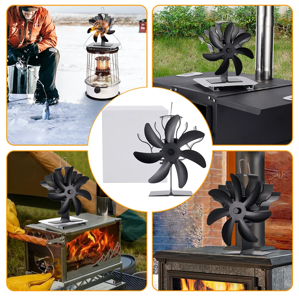 Ventilatore per stufa alimentato a calore a 7 pale Mini ventilatore per camino bruciatore a legna Eco-Fan riscaldatore per ventola per camino silenzioso distribuzione efficiente del calore