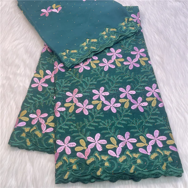 

5 yard With Scarf Swiss lace fabric Dry lace embroidery African 100% cotton fabrics Swiss voile lace Dubai style 27L5010703