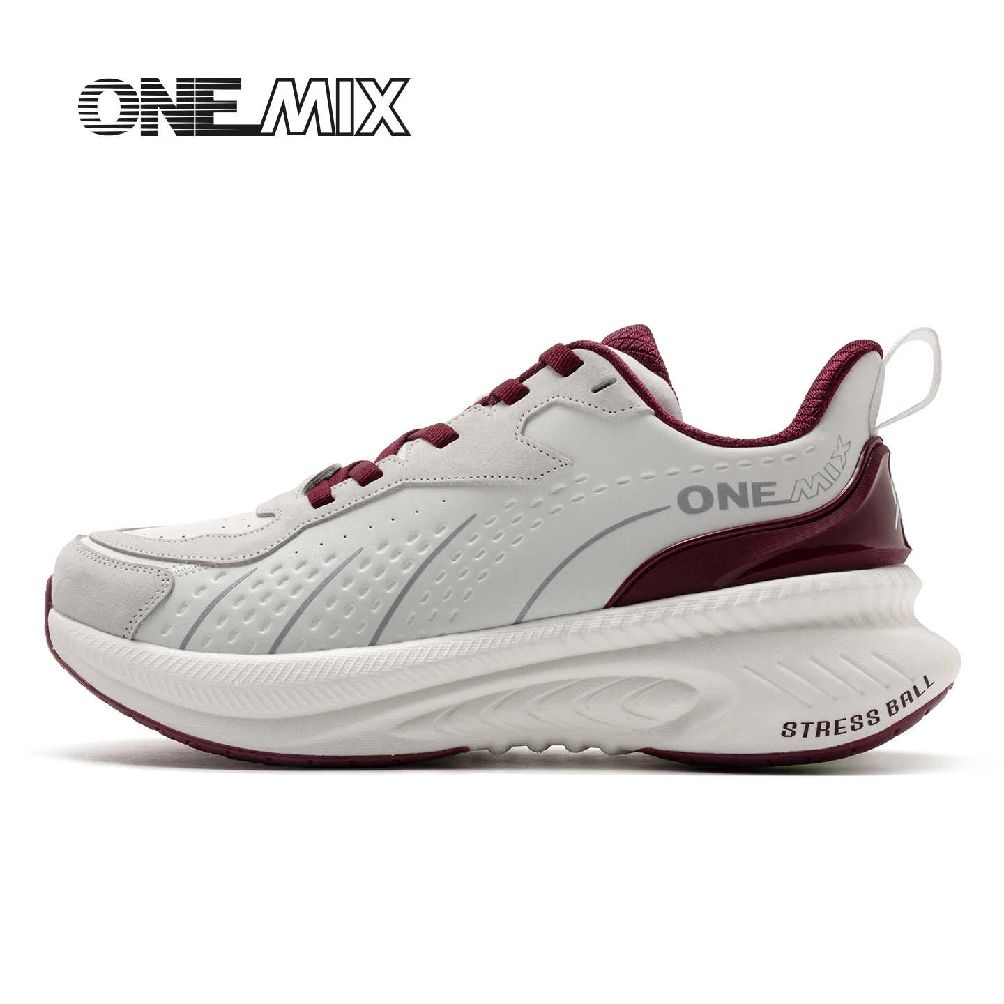 

ONEMIX Sports Shoes Autumn And Winter Lightweight Comfortable Leather Cover Cold Waterproof Breathable Men Running Shoes