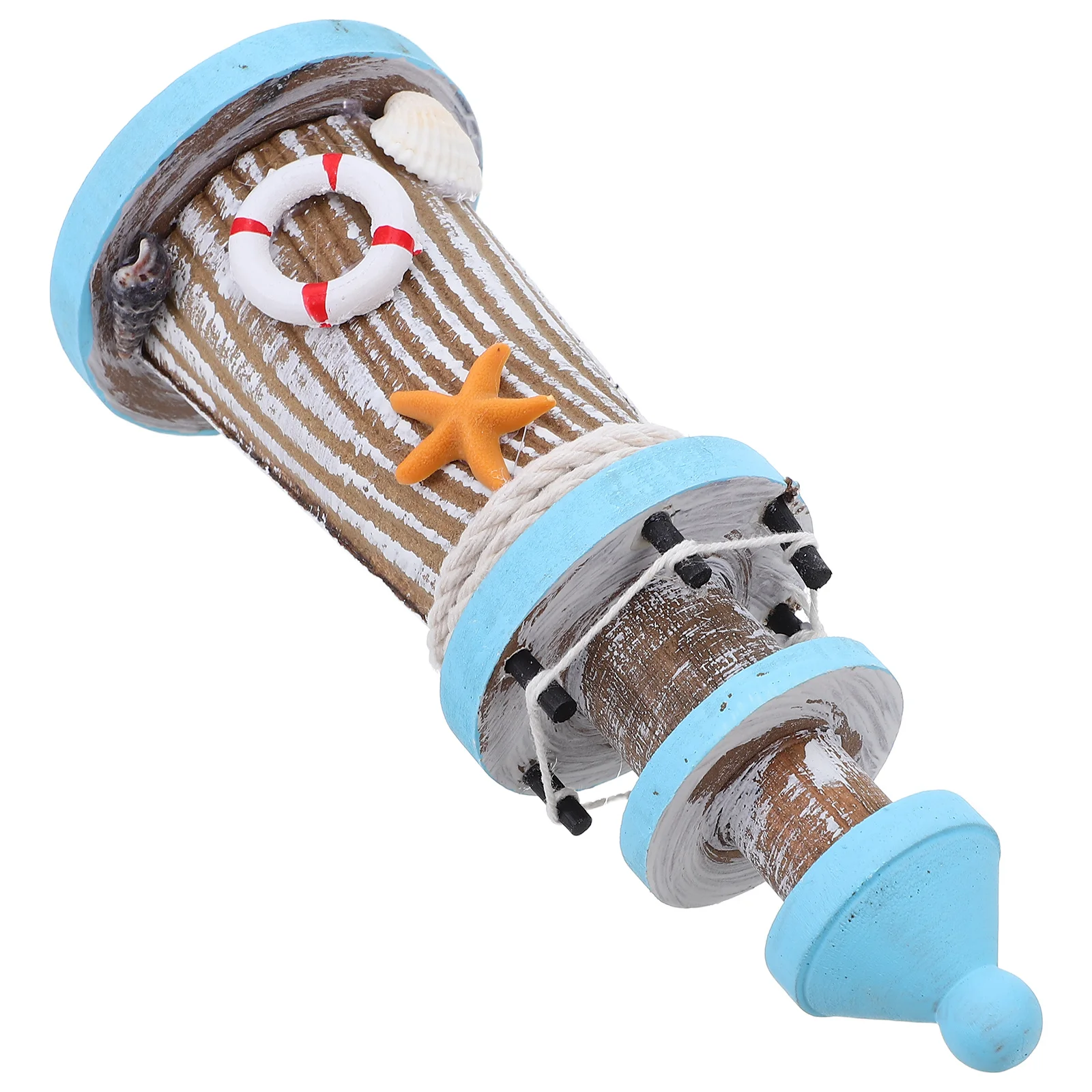 

19Cm Handcrafted Mediterranean Lighthouse Ornament Rustic Finish Decor for Living Room Study Seaside Home Accent