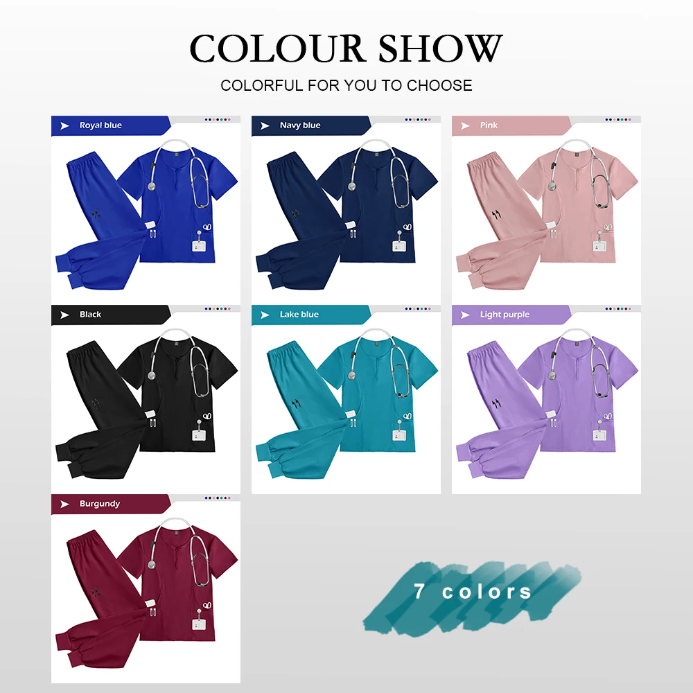 Ensemble de gommage pour médecin et infirmière de haute qualité, uniformes d'hôpital, accessoires pour infirmières, vêtements de travail pour clinique d'animaux de compagnie, costumes multicolores