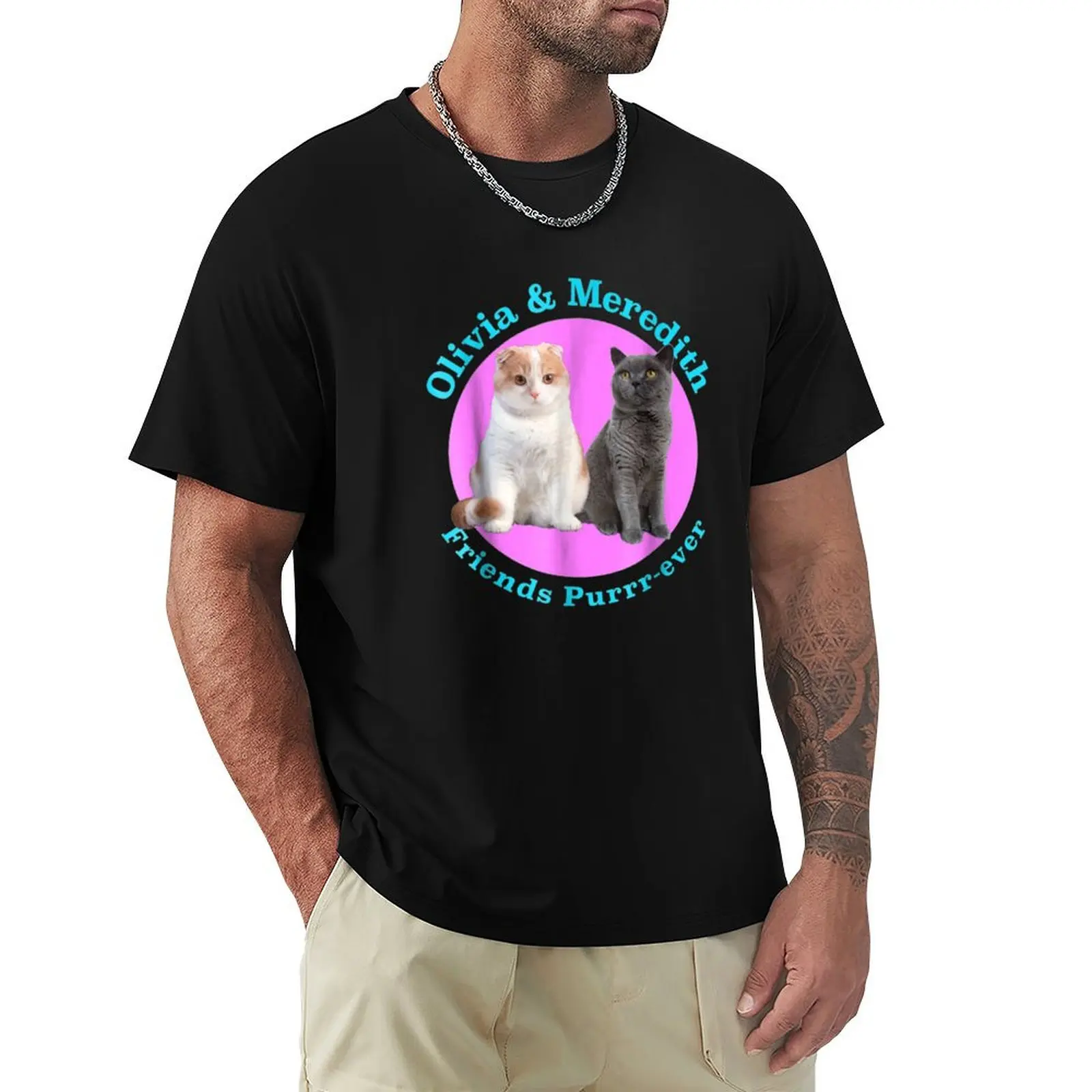Olivia And Meredith Friends Purrr Ever Essential T-Shirt cotton t shirt pack T-Shirt