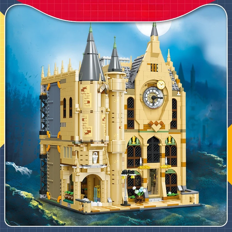 Película MOC JJ9149 JJ9148 Castillo Mágico Torre Campana arquitectura modelo bloques de construcción ladrillo rompecabezas juguetes para niños regalo