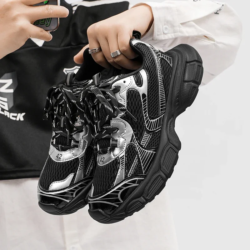 Sport Shoes for Men\'s Casual Thick Bottom Mesh Breathable High Quality Running Shoes Ultra Light Man Chunky Sneakers Zapatillas