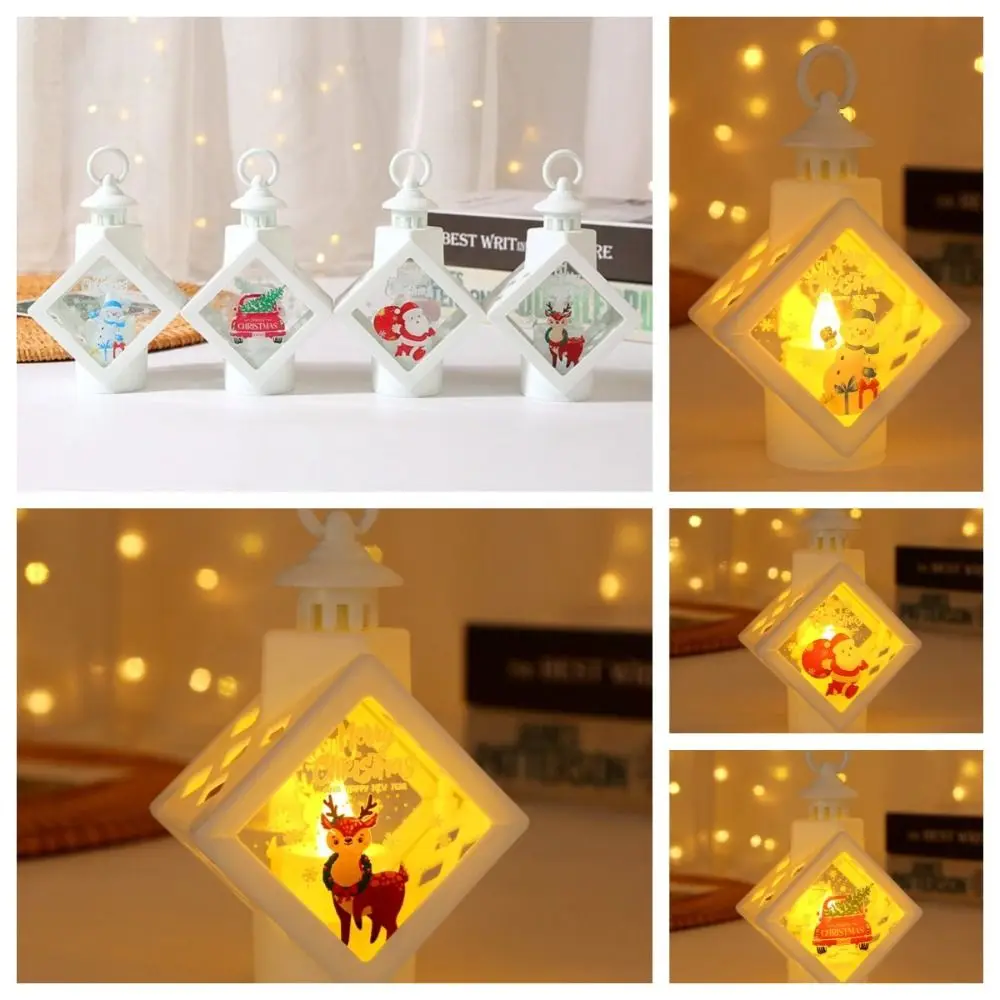 

Mini illuminated Christmas Wind Lantern Santa Snowman Christmas Portable Lantern Atmosphere Glowing Santa Hanging lamp Party