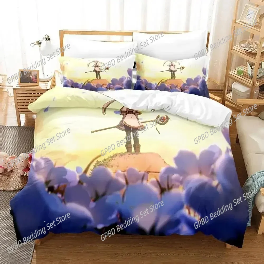 Anime Frieren Beyond Journey's End Bedding Set Bedroom Soft Modern Bedspreads Comefortable Duvet Cover Quilt Cover Pillowcase