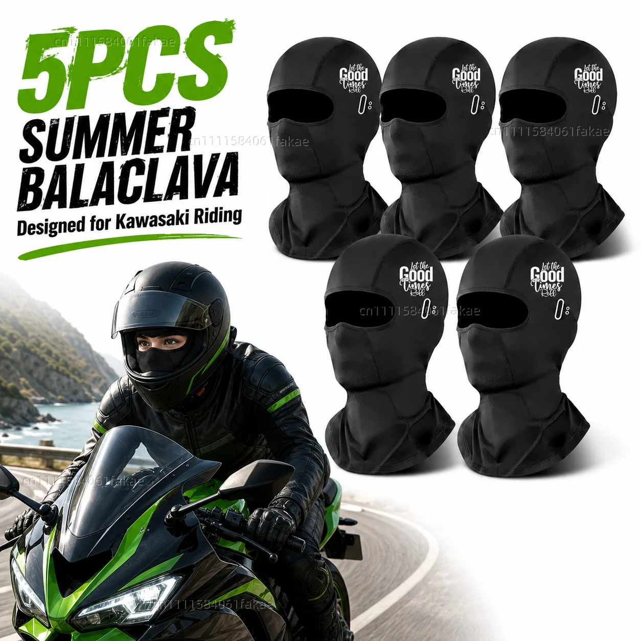 

5PCS Motorcycle Balaclava Summer UV Protection Glasses Face Breathable Hole For Kawasaki Ninja H2 H2R Zx6R Zx12R 400 650 1000
