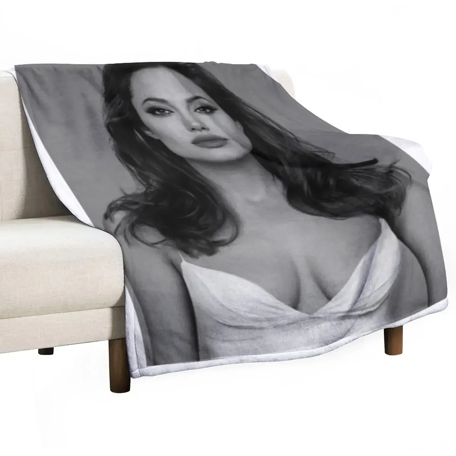 New Angelina Jolie Throw Blanket Sofa Quilt Blankets For Baby Moving funny gift Blankets