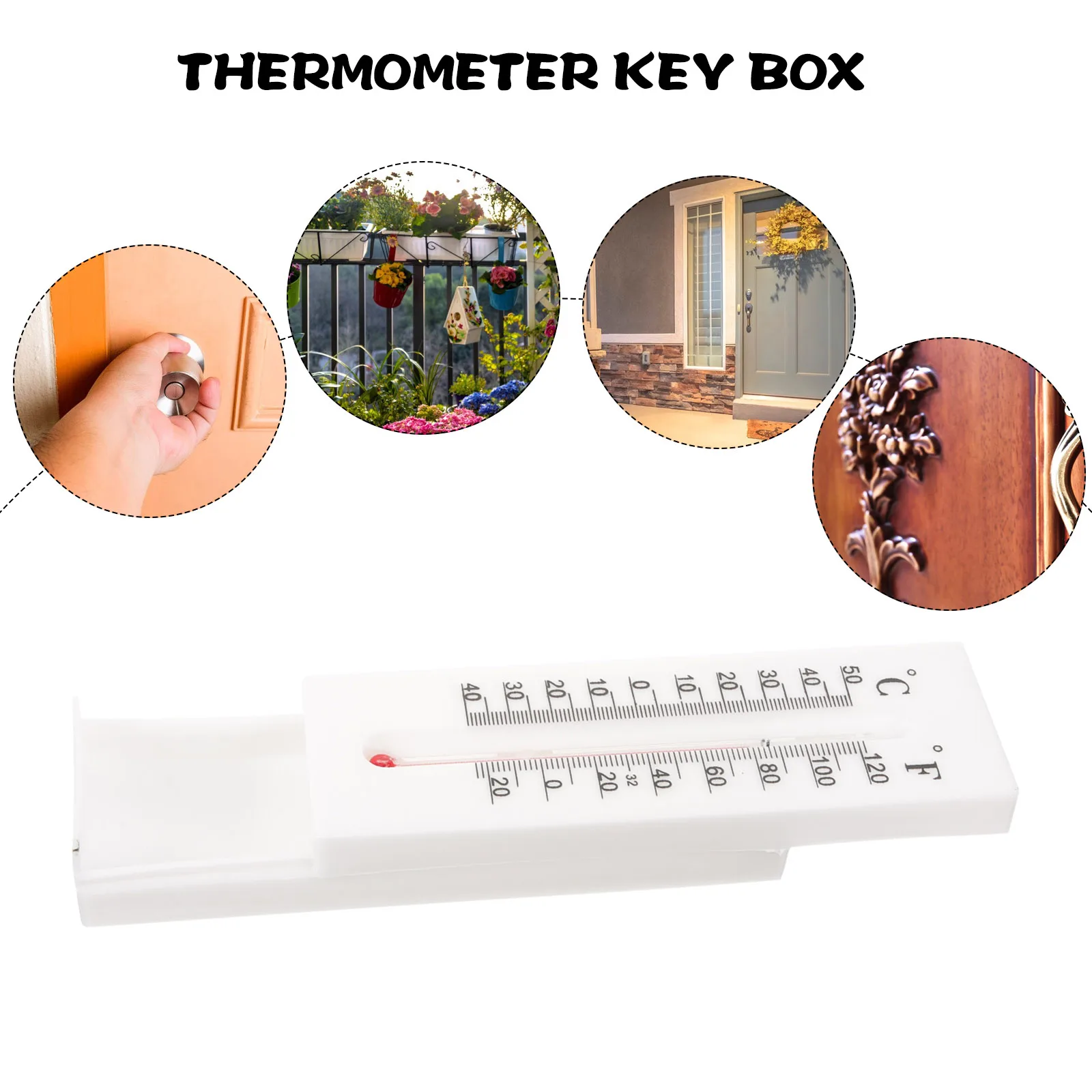 

Fake Thermometer Decorative Key Box Hidden Storage Small Holder Hider Office Gate Key Saving Thermometer Look Sturdy Portable