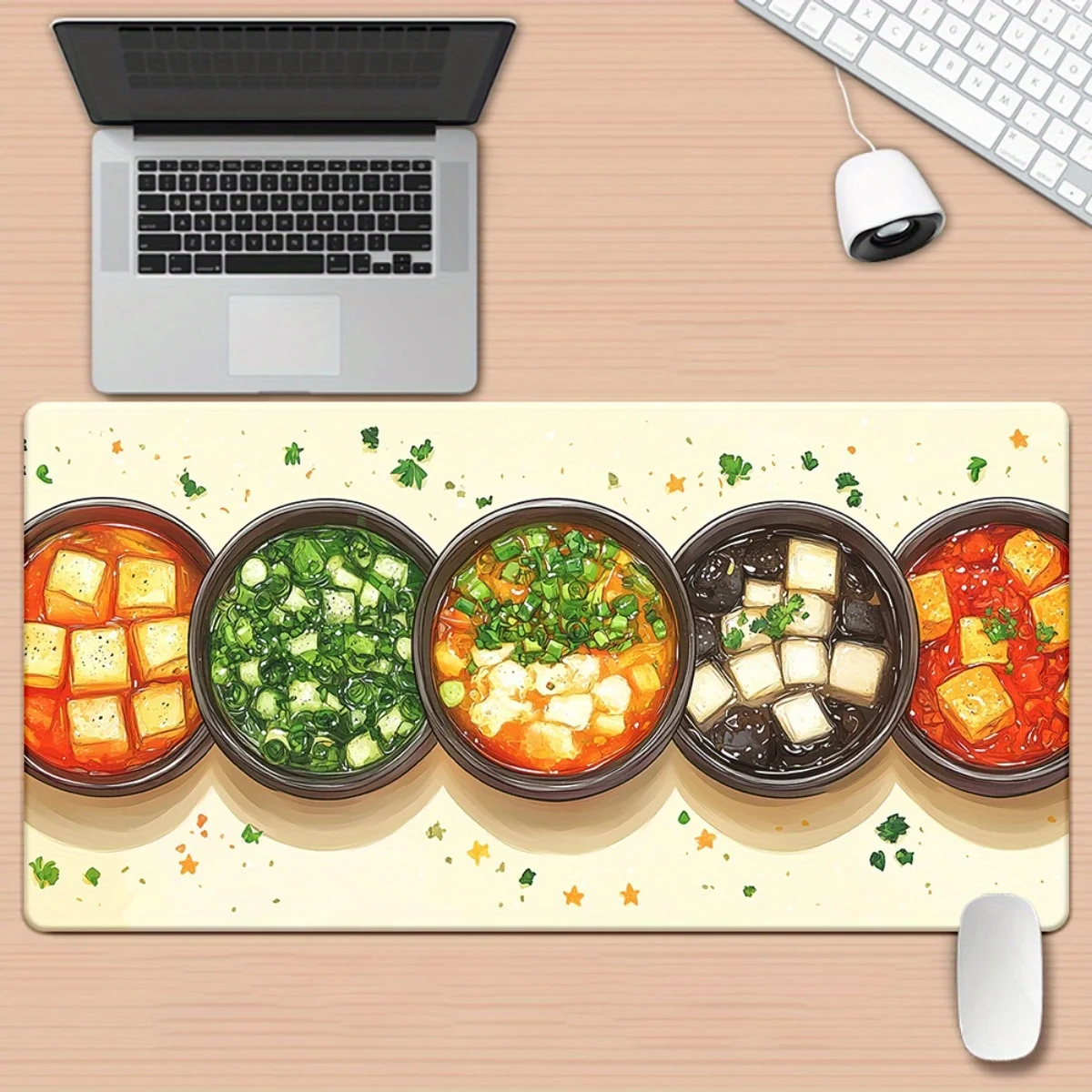 Podkładka pod mysz XXL z żywym wzorem owoców i warzyw - Wytrzymała gumowa mata na biurko pod klawiaturę i do gier na PC, idealny prezent dla...