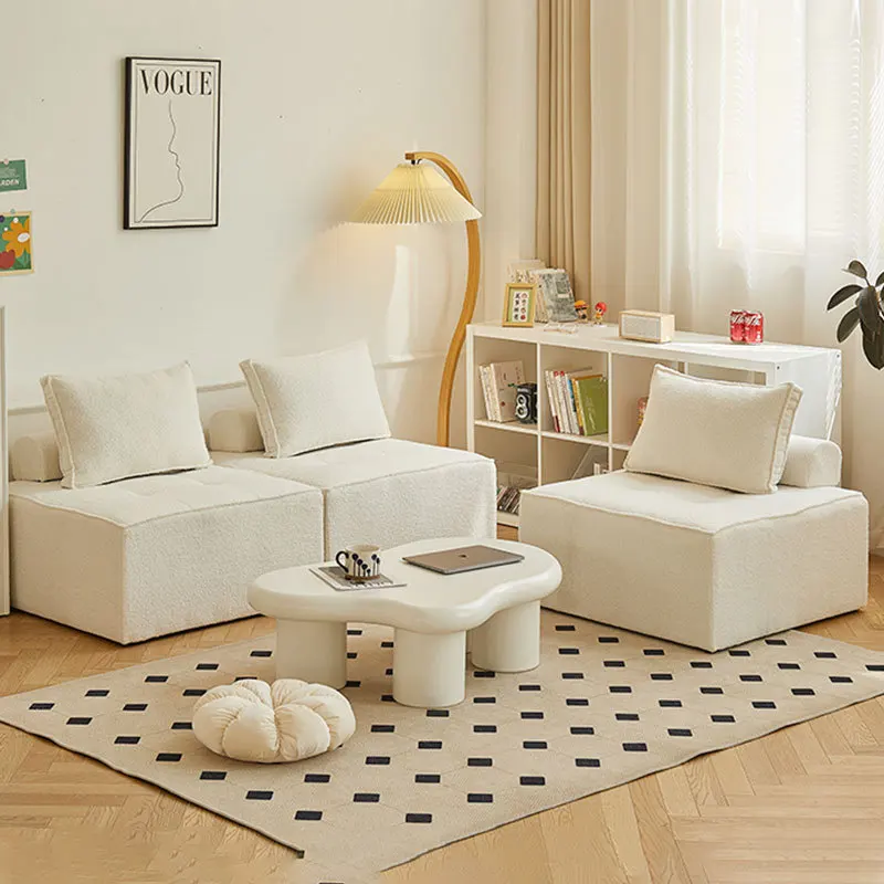 

Simple fabric sofa living room free combination module tofu sofa small apartment