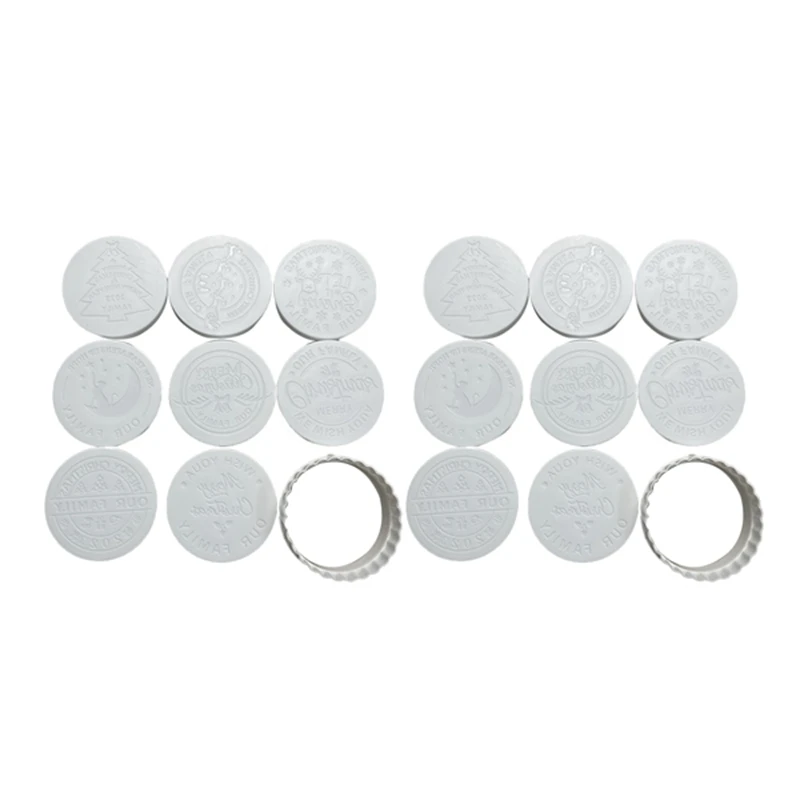 크리스마스 쿠키 몰드 컵케이크 장식 쿠키 몰드, 크리스마스 퐁당 라운드 쿠키 베이킹 세트 키트