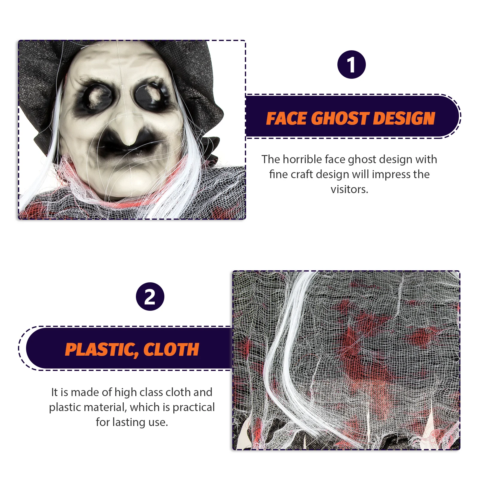 

Witch Decoration Props Halloween Decorations Indoor Creepy Wall Hanging Ghost Ornaments Plastic Ghosts