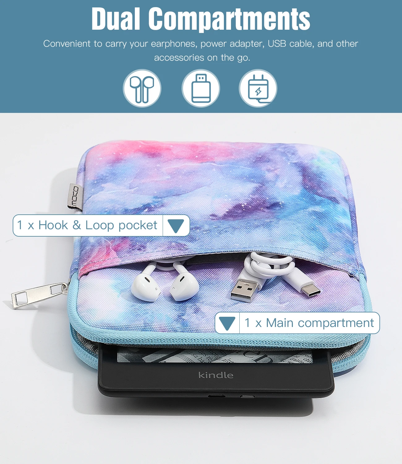 Capa de manga de 6-7 polegadas para o novo Kindle Paperwhite/Colorsoft Signature Edition, capa protetora bolsa bolsa de transporte