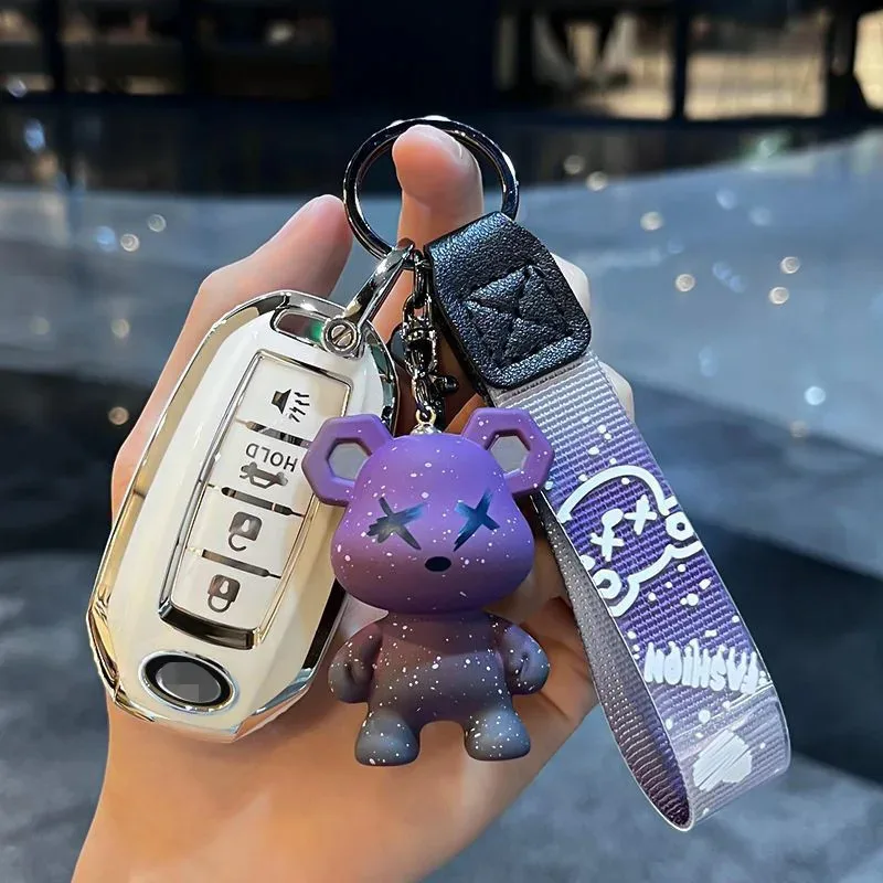 for Infiniti Q50 Q60 QX50 QX55 QX60 Q70L Remote Decoration Cover Key Case Fob Shell Keychain Ring Holder Interior Accessories view 2