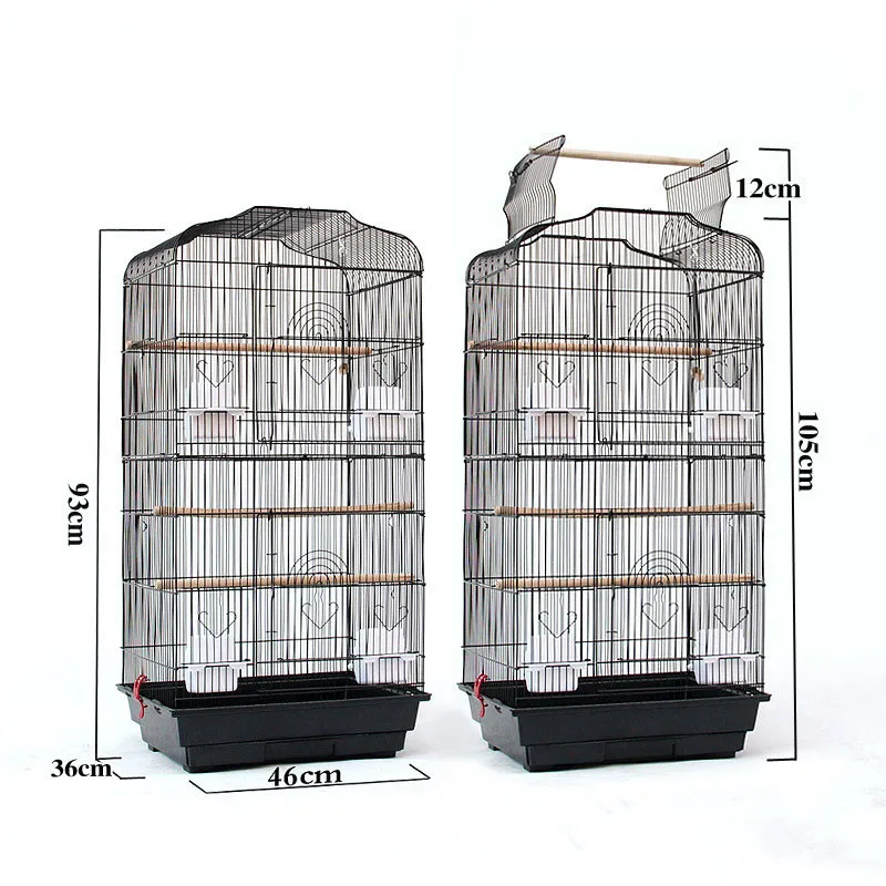 Metal Pet Cage Parrot Bird Cages Large Peony Breeding Cage Playground Birdcage