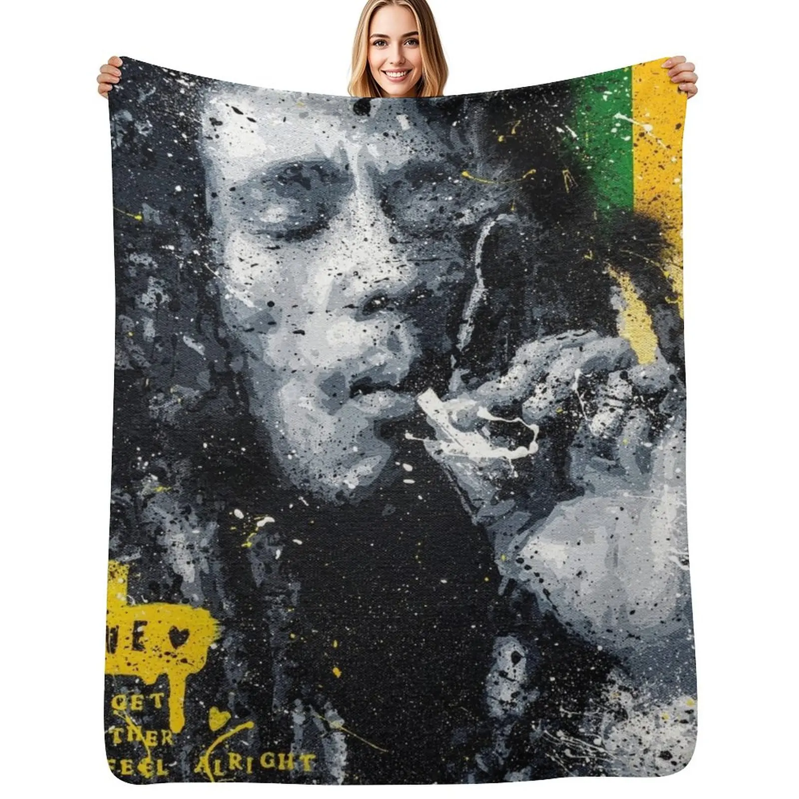 

Bob Marley - Original Portrait Throw Blanket Multi Purpose Soft Warm Blanket for Home Travel