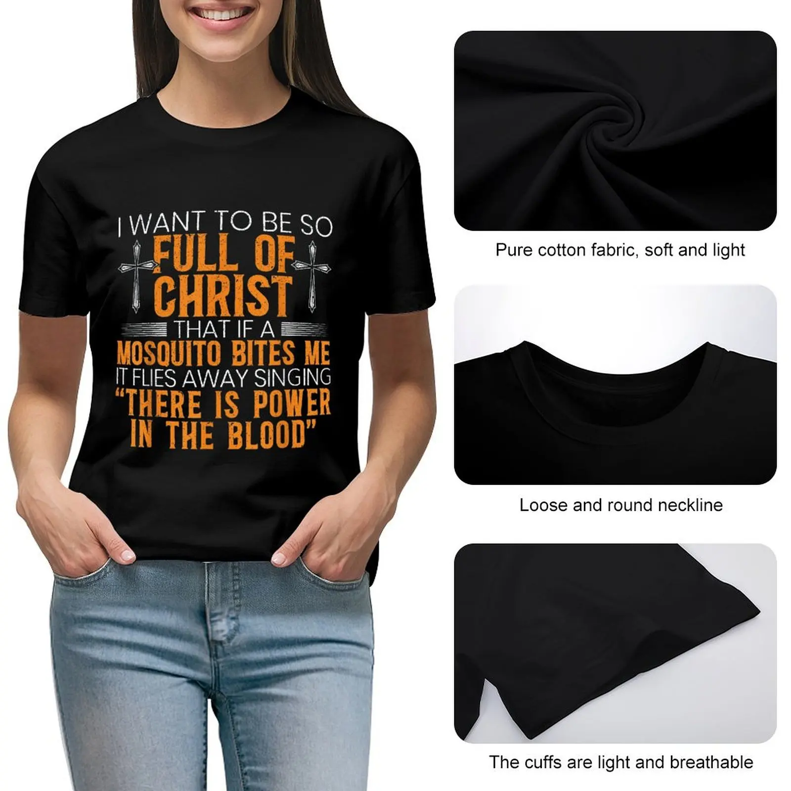 Funny Christian Religious Servant Of God Faithful Jesus Women T Shirt Graphic Shirt Casual Short Sleeved Female Tee T-Shirt