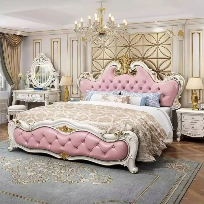 

Style Vintage European Double Bed Japanese Large Storage Adults European Double Bed Luxury Wooden Cama Matrimonial Furniture