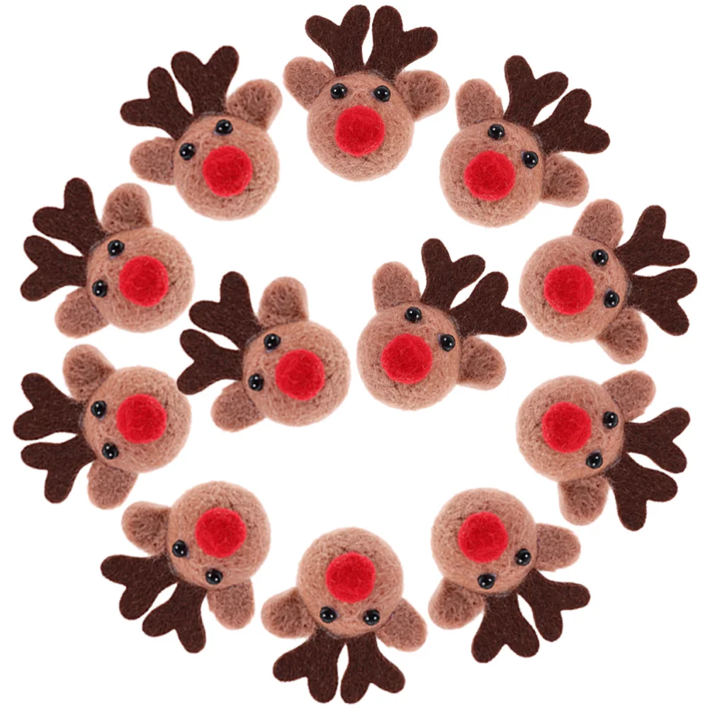 

12 Pcs Elk Decoration Diy Heads Ornament Hanging Pendants Ornaments for Crafts Reindeer