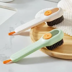 Press Automatic Liquid Out Brush Multifunctional Long Handle Brushes Soap Dispenser Household Shoes Clothes Cleaning Tools