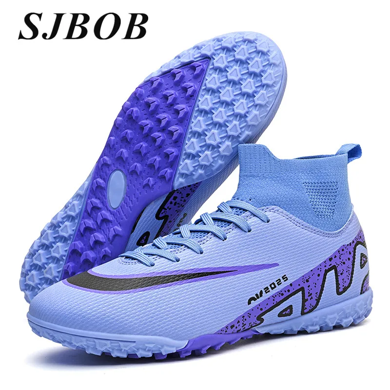 

Purple Sneakers Child Soccer Boots Outdoor Turf Football Shoes For Boys High Quality Football Boot Field Kids chuteira de campo