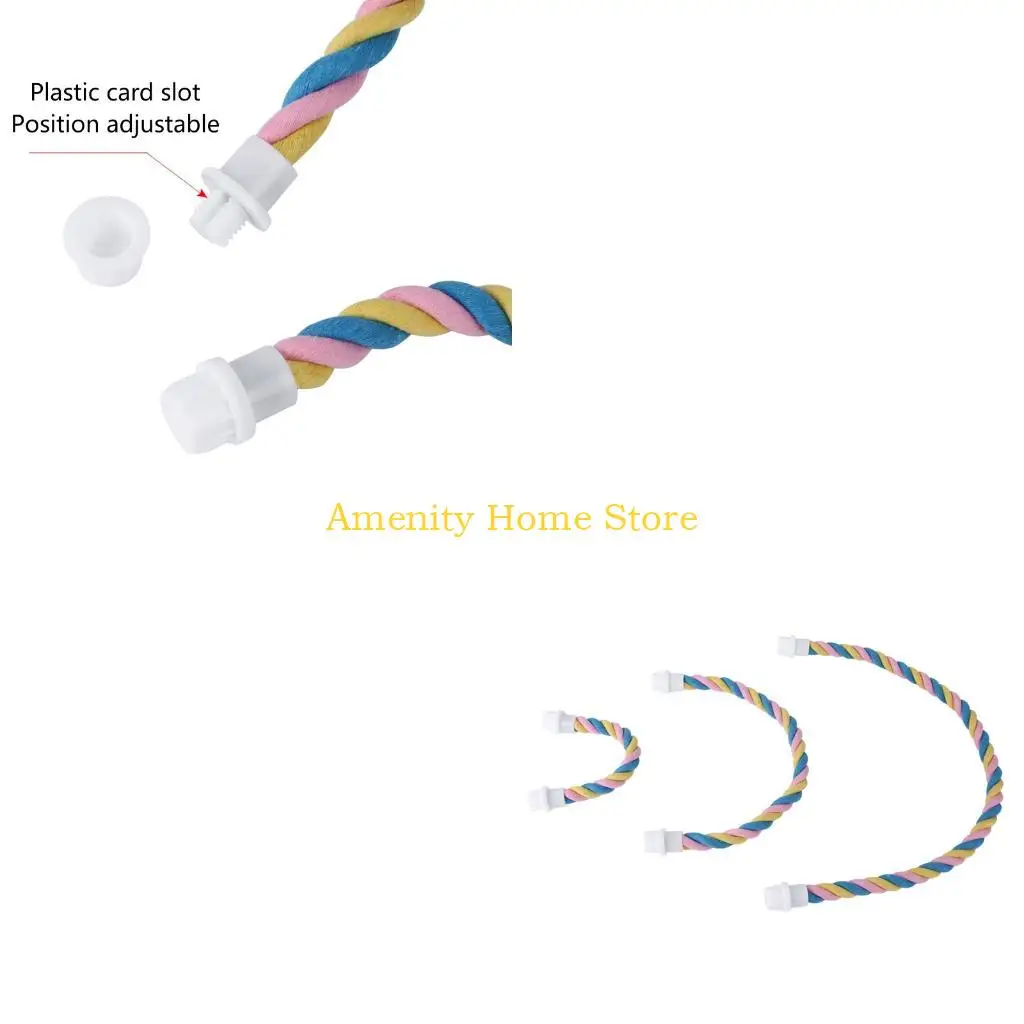 F26C Parrot Climbing Rope Bungee Bird Toy Rope Perch Stand Cage Cotton Rope Comfy Perch Parrot Cage Accessories