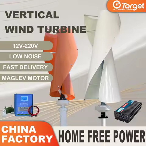 20000W Vertical Axis Wind Turbine Generator Complete Set 48V Windmill 220V AC Output Household Kit On/Off Grid Connected System