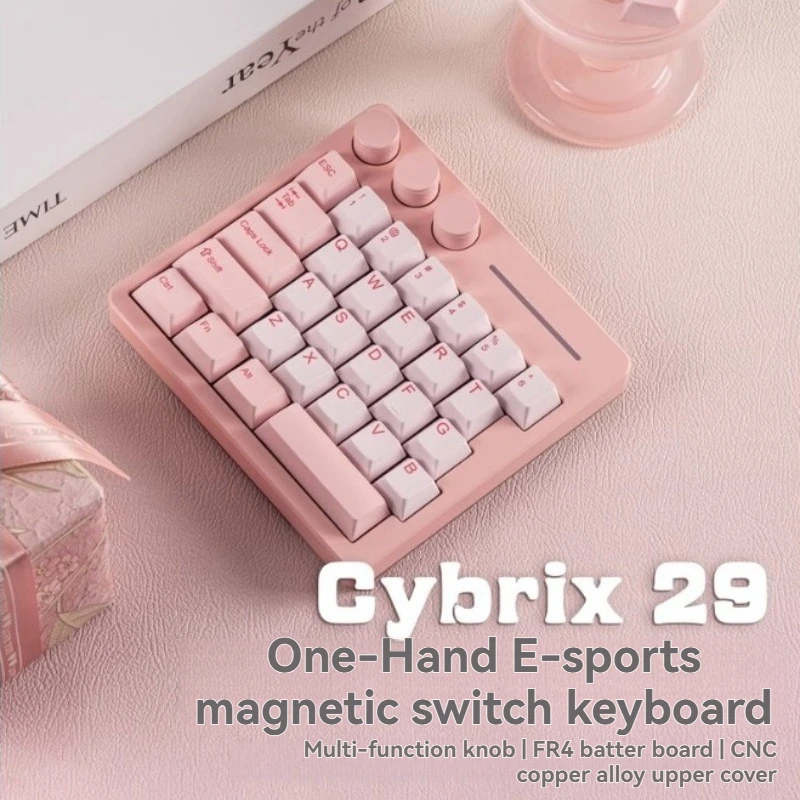 

Cybrix29 Mini Keyboard Hot Swap Magnetic Switch Wired Single-mode RGB CNC Aluminium Ergonomics Keyboard Game Office Keyboards