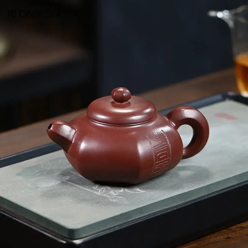 270ml Chinese Yixing Purple Clay Teapot Famous Handmade Six-party Shape Tea Pot Beauty Kettle Household Raw Ore Zisha Tea Set