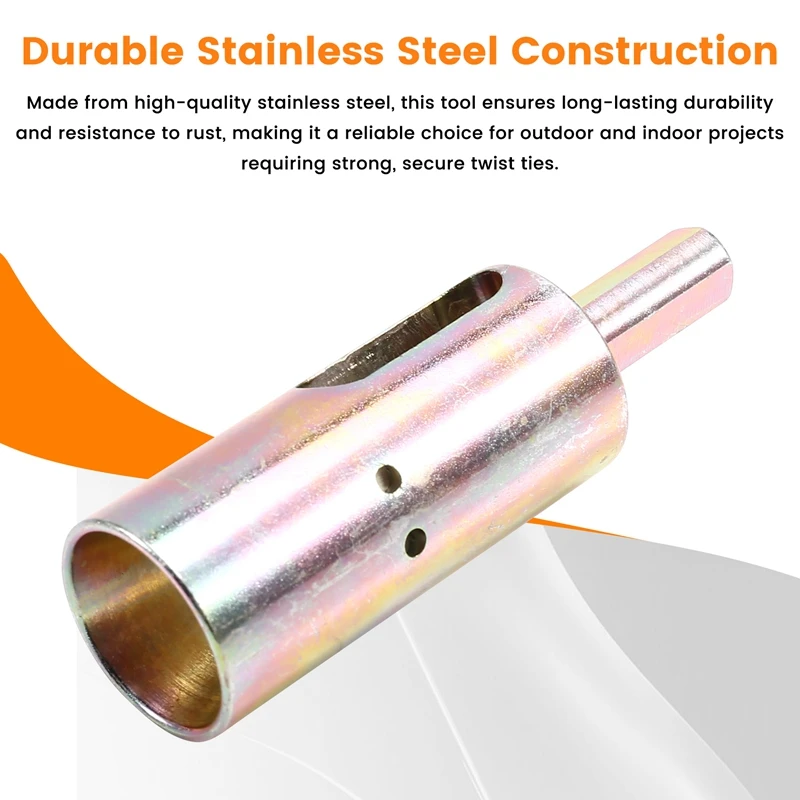 ABJI-11 Gauge Twist Ties EZ Drill Chuck Tool, Stainless Steel Drill Truck Twist Ties Tool For Easy Fence Wire Making