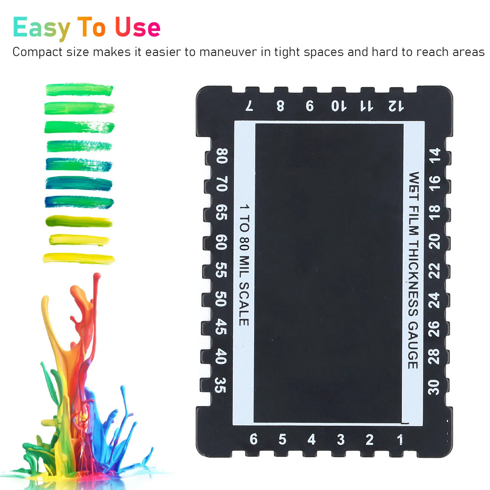 Wet Film Thickness Gauge Comb Thickness Gauge Comb Aluminium Alloy Dual Sided Wet Film Thickness Gauge Card for Painting