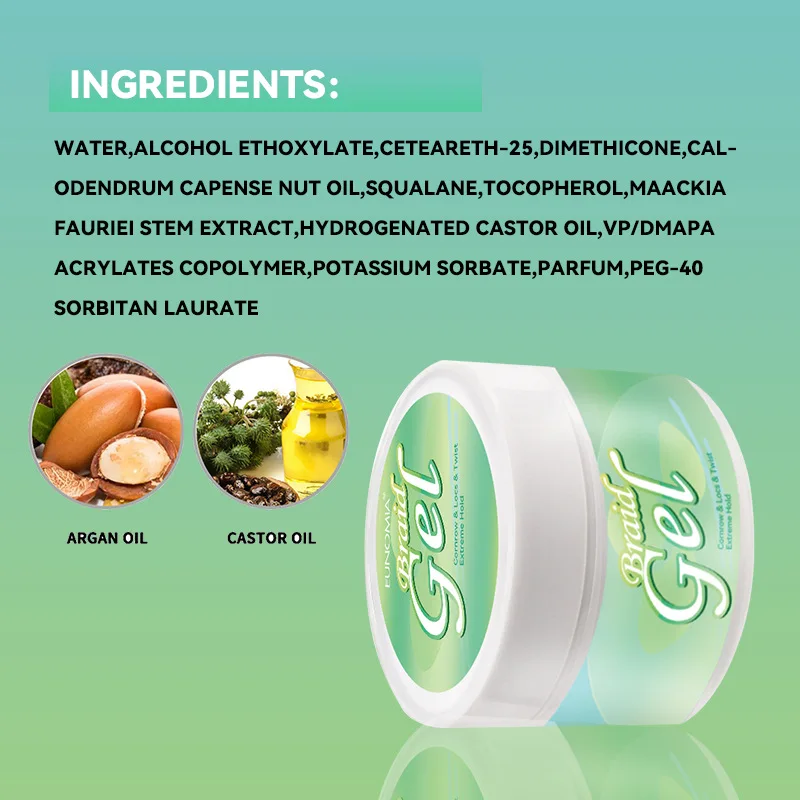 Braid Gel - Strong Hold Hair Braid Styling Wax | Moisturizing & Long-Lasting  | For Braiding Hair, Dreadlocks & Twist | Non-