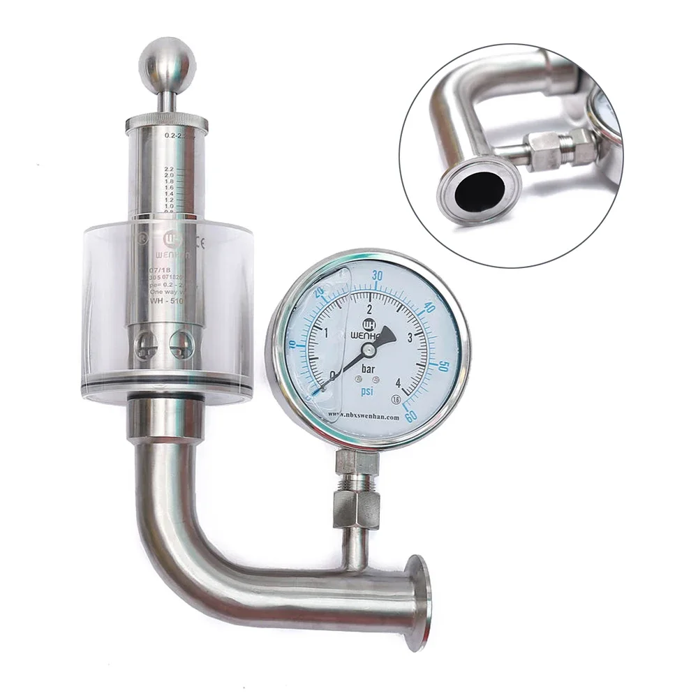 Sanitary Stainless Steel Elbow Pressure Regulating Valve Spunding Valve