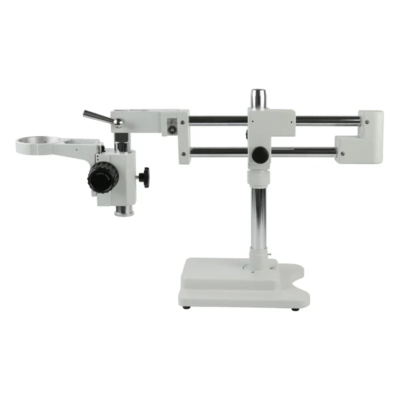 

Double Arm Boom Zoom Trinocular Binocular Stereo Microscope Stand Adjustable 76mm Focusing Holder Base Bracket