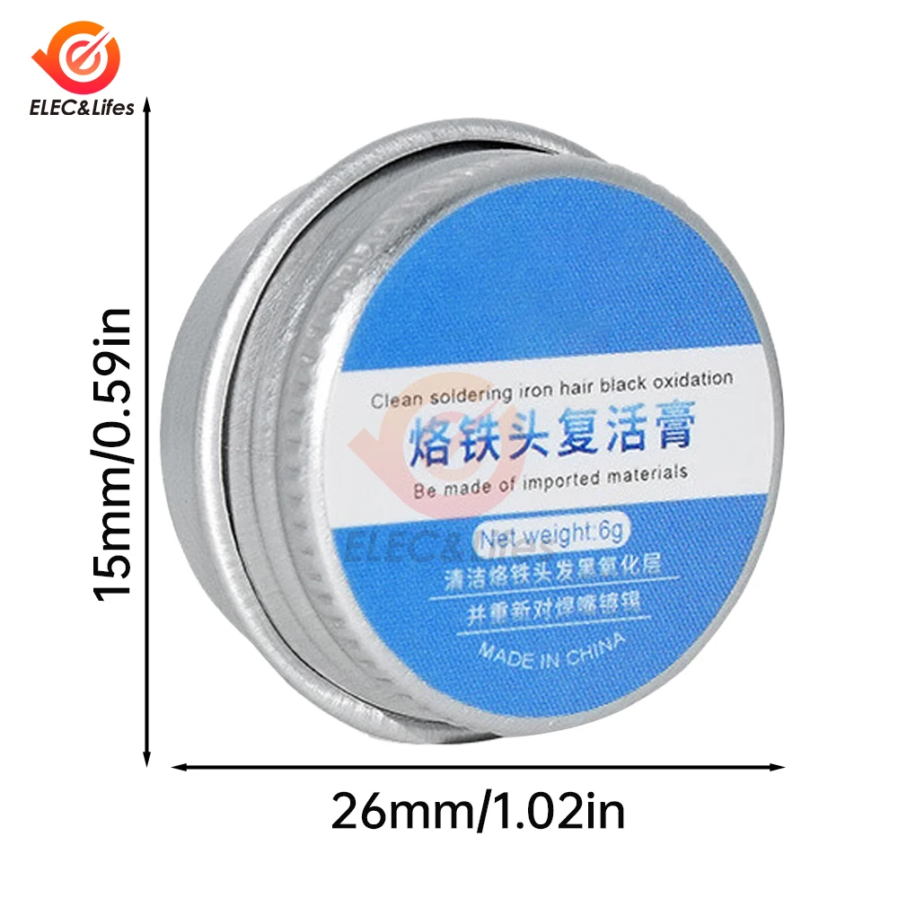 1pcs Soldering Iron Tip Refresher Non-stick Tin Solder Cream Clean Paste Oxide Solder Iron Tip Refresh Tip Tinner Activator 6g